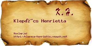 Klepács Henrietta névjegykártya